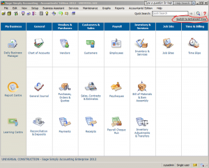 Sage 50 Simply Accounting Home Page1