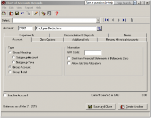 chart of accounts record 3