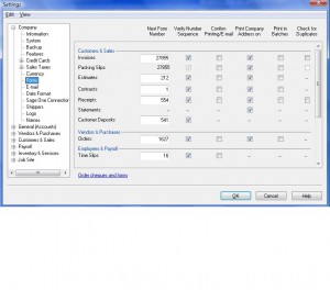 Edit form number setting