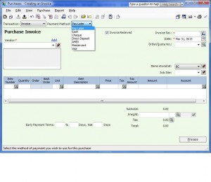 how to set up credit cards used Purhase Journal