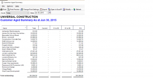 control account customer summary