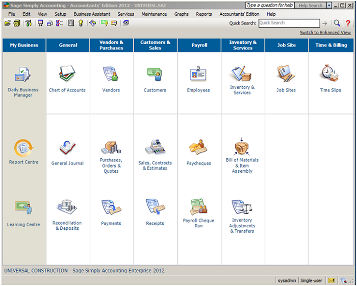Sage Simply Accounting Accountants Edition Image 1 Simply Accounting